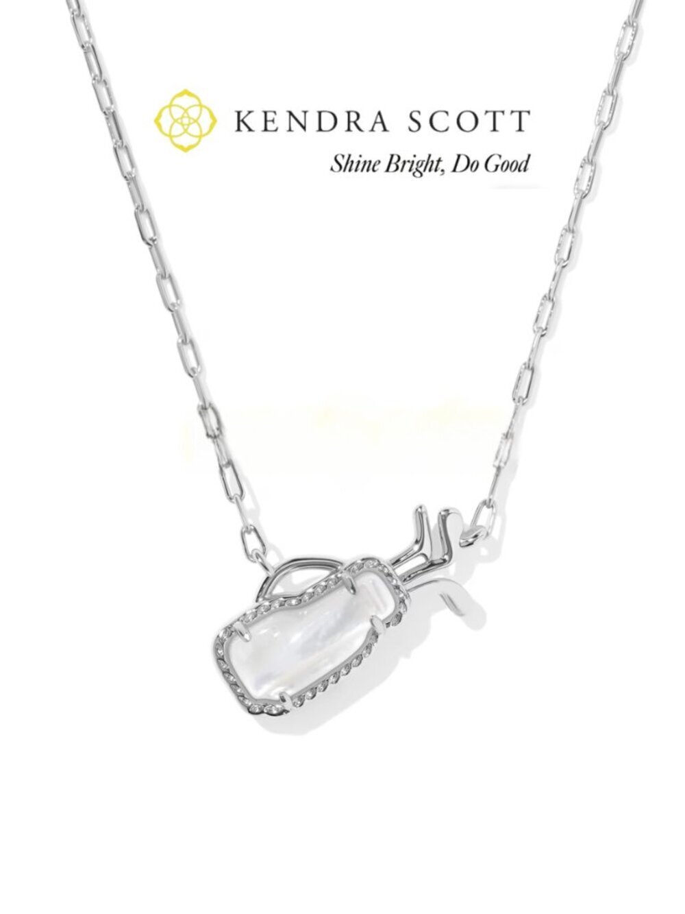 Golf Silver Short Pendant Necklace